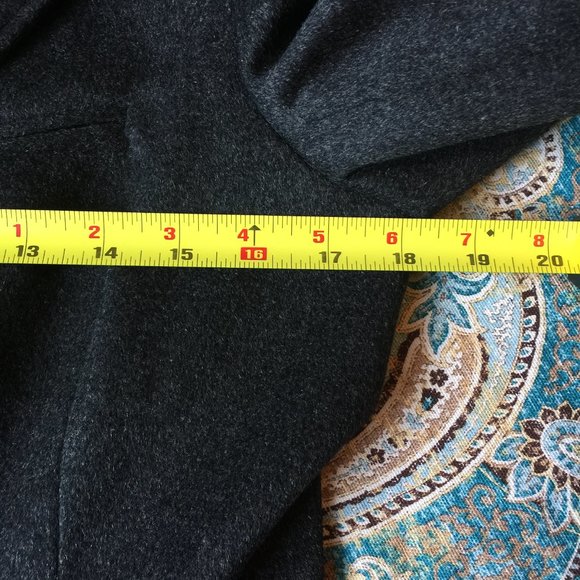 Eddie Bauer Angora Rabbit Hair Wool Blend Blazer Petite Tailored Jacket Charcoal - Picture 13 of 16